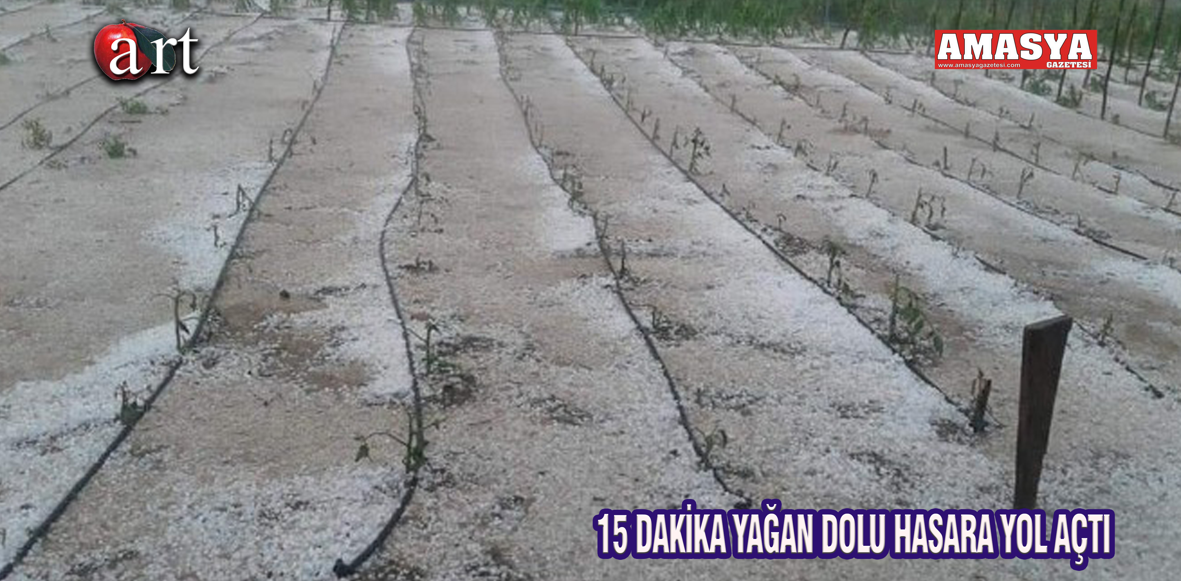 15 DAKİKA YAĞAN DOLU HASARA YOL AÇTI