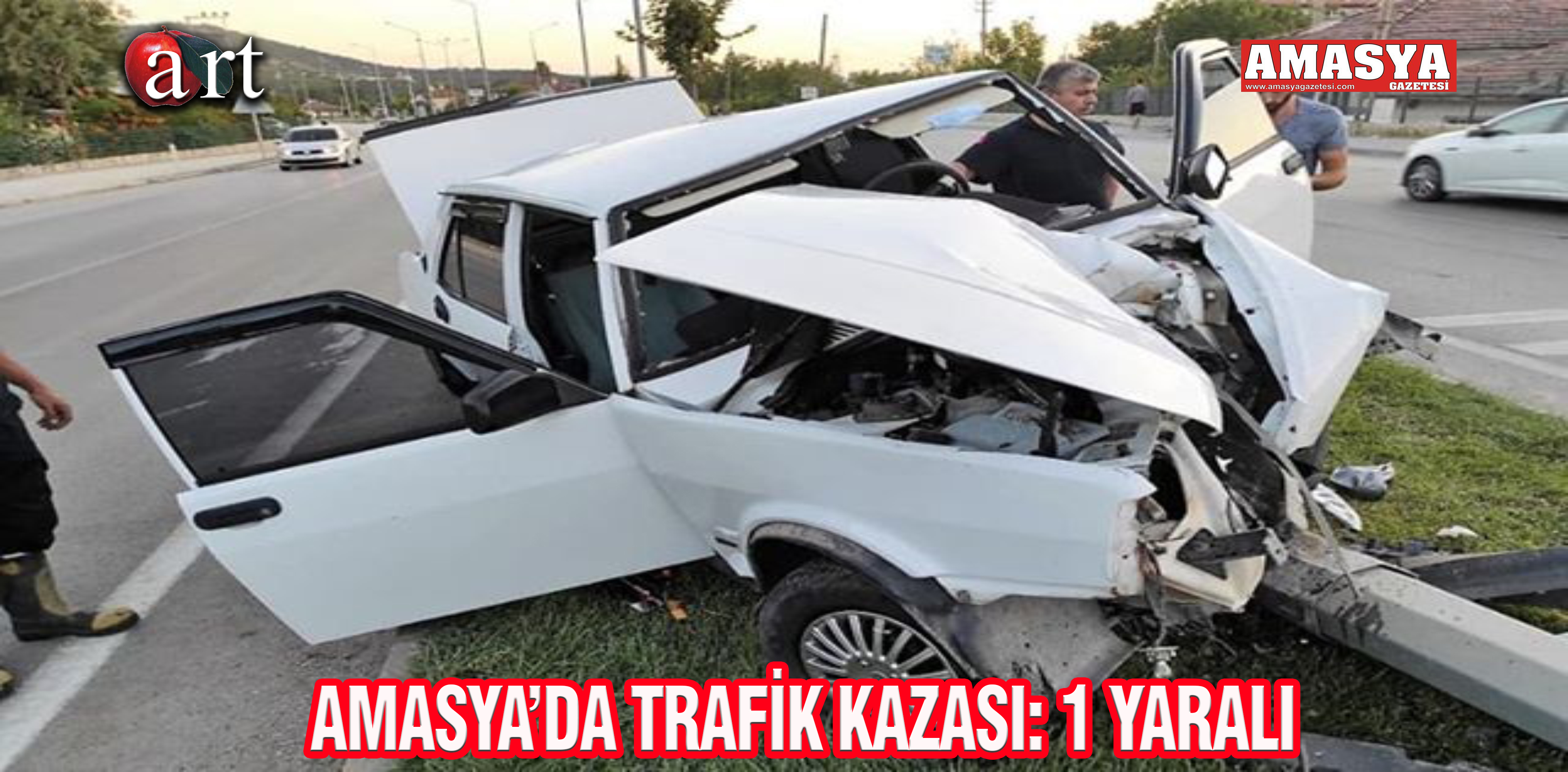 AMASYA’DA TRAFİK KAZASI: 1 YARALI